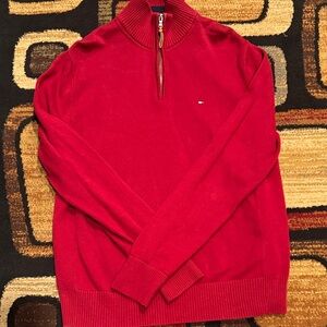 Tommy Hilfiger Men's Zip-Up Red Sweater